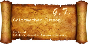 Gritzmacher Tuzson névjegykártya
